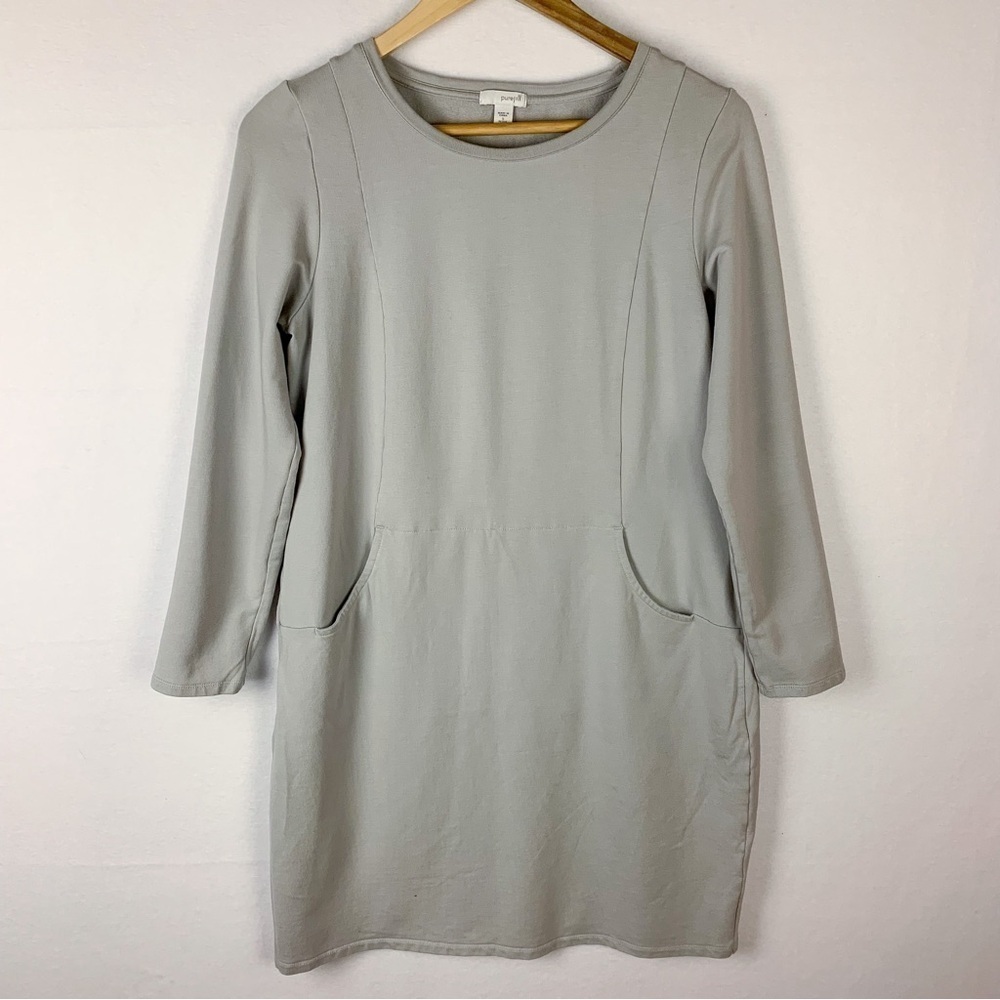 J. Jill PureJill Gray Lounge Dress Kangaroo Pocket Modal Cozy